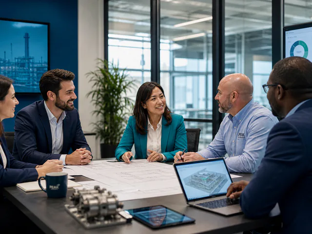 Equipo profesional de Euskoescale trabajando con cliente en reunión colaborativa