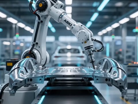 Brazo robótico industrial optimizando procesos de fabricación en tiempo real